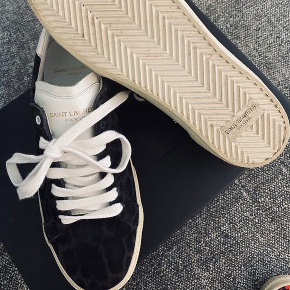 SAINT LAURENT 💣Suede Leopard LowTop Sneakers US6 - Picture 5 of 5